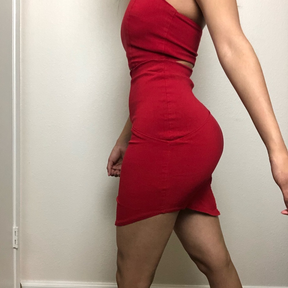 Red two piece dress